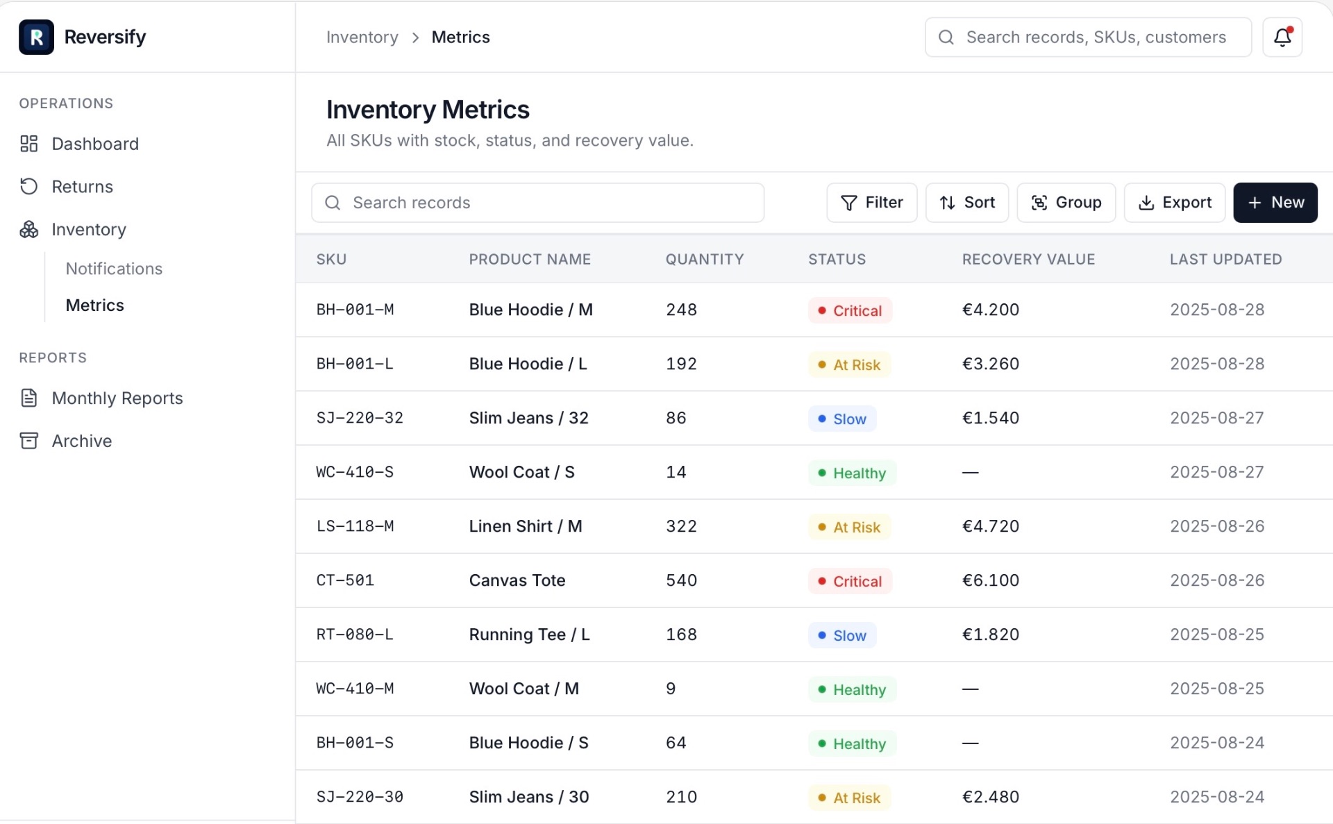 Inventory Intelligence screenshot